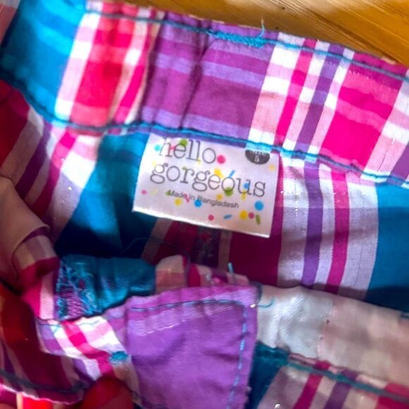 Hello Gorgeous Girls Plaid Shorts Set of 3 Size 5 - Picture 7 of 7